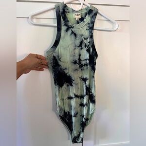 H.I.P. Tie-dye Blue Sleeveless Bodysuit